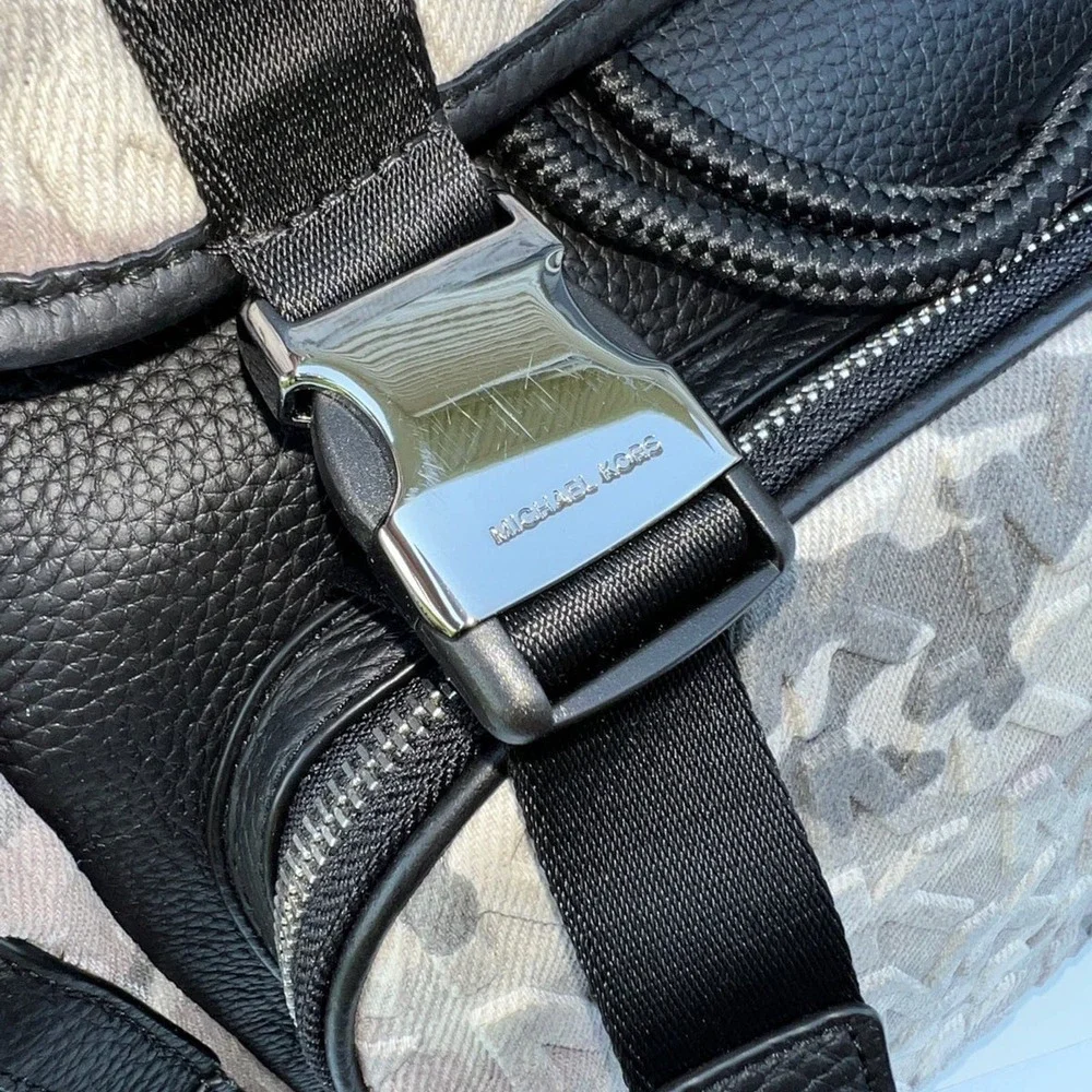 Michael Kors Backpack Cooper Logo Denim Backpack Utility Rucksack Black - Picture 9 of 12